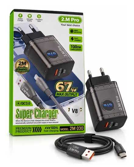 شاحن 67W Super Charger مع كابل Micro 2.M Pro 2M 030
