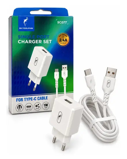 Single Port Charger Set 2.4A لكابل Type-C Skyoolphin SC07T